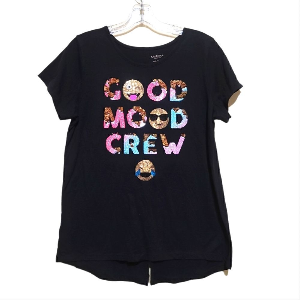 Arizona Jeans Girls Short-Sleeve Black T-shirt Sz 2XL
